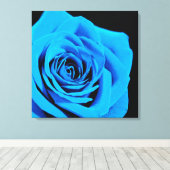 Mooi blauw roos canvas afdruk (Insitu (Houten vloer))
