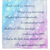 Mooi Blauw/Roze Reinigende Mantra ontwerp Douchegordijn (Voorkant)