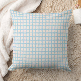 Mooi Blauw Rut Patroon Wit Kussen