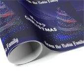 Mooi blauw, sparkles. Happy kerstomslag Cadeaupapier (Rol Hoek)