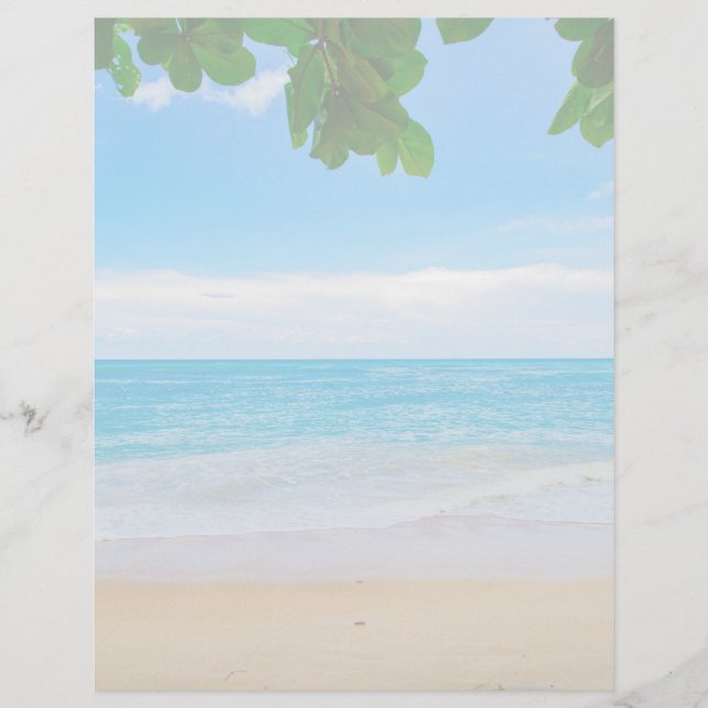 Mooi blauw tropisch strand (Voorkant)