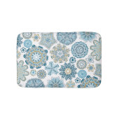 Mooi blauw ventilatorpatroon Mandala Pattern Badmat (Voorkant)