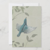 Mooi blauw vogelhuwelijk kaart (Achterkant)