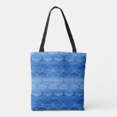 Mooi blauw Waterverf Ogee Pattern Tote Bag (Achterkant)