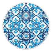 💙 mooi blauw - wit Azulejos X, Keramische Knop (Voorkant)
