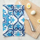 💙 mooi blauw - wit Azulejos X, keuken T Theedoek (Quarter Fold)