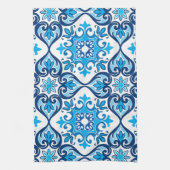 💙 mooi blauw - wit Azulejos X, keuken T Theedoek (Verticaal)