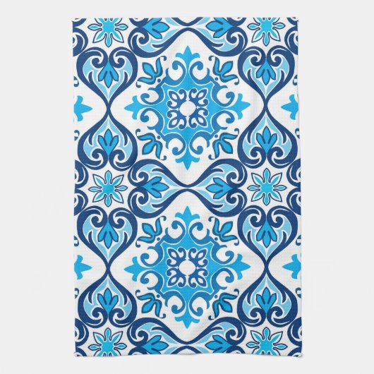 💙 mooi blauw - wit Azulejos X, keuken T Theedoek (Verticaal)