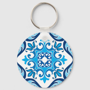 💙 mooi blauw - wit Azulejos X, Sleutelhanger