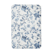 Mooi Blauw Wit Bloemmotief   Badmat (Voorkant Verticaal)