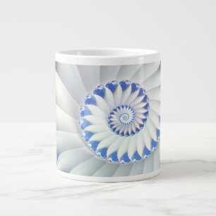 Mooi Blauw & Wit Fijn Fractal van Shell van het Grote Koffiekop