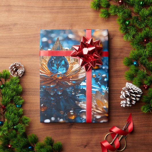 Mooi blauw & wit kristalglas cadeaupapier (Feestdagen Geschenken)