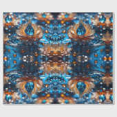 Mooi blauw & wit kristalglas cadeaupapier (Vlak)
