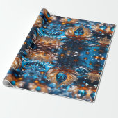 Mooi blauw & wit kristalglas cadeaupapier (Uitgerold)
