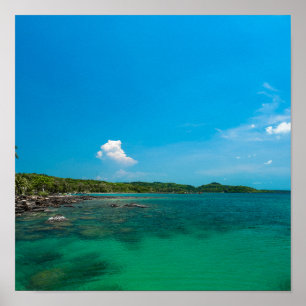 Mooi blauw zee op het eiland Koh Kood, Thailand Poster