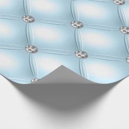 Mooi Blauwe Bling Juweel Puffy Cadeaupapier