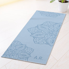 Mooi Blauwe Decoratie Moderne Mandala En Initialen Yogamat