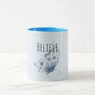 Mooi Blauwe Geloof Vlinder Mok