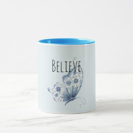 Mooi Blauwe Geloof Vlinder Mok (Midden)