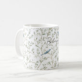 Mooi Blauwe Vogels Geloven Koffiemok (Voorkant links)