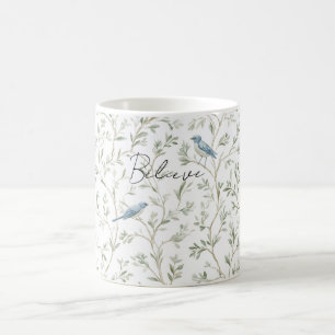Mooi Blauwe Vogels Geloven Koffiemok