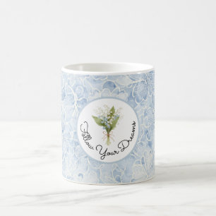 Mooi Blauwe Witte Bloemen Volg Je Dromen Koffiemok