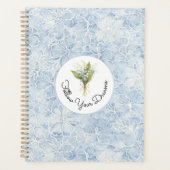 Mooi Blauwe Witte Bloemen Volg Je Dromen Planner (Voorkant)