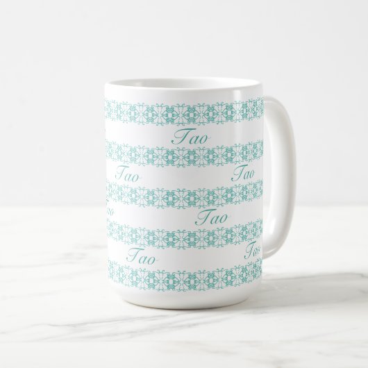 Mooi Blauwgroen Tao Geometric Patroon Koffiemok (Voorkant rechts)