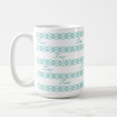 Mooi Blauwgroen Tao Geometric Patroon Koffiemok (Links)