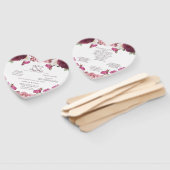 Mooi Bloemen Bourgondië bruiloft programma Handwaaier (Niet-gemonteerd)