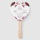 Mooi Bloemen Bourgondië bruiloft programma Handwaaier (Voorkant)
