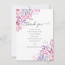 Mooi Bloemend Baby Shower Bedank Gedicht