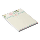 Mooi bloemenkader met monogram notitieblok (Schuin)