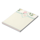 Mooi bloemenkader met monogram notitieblok (Linkerzijde)