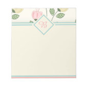 Mooi bloemenkader met monogram notitieblok (Voorkant)