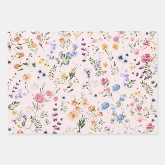 Mooi Bloemenweide Botanische Bloementuin Inpakpapier Vel (Voorkant 2)