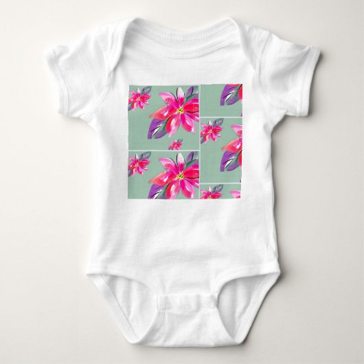 Mooi bloemetjes baby pak romper (Voorkant)