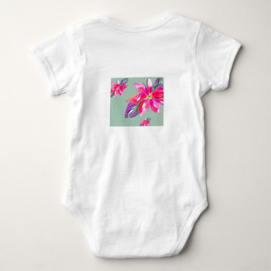Mooi bloemetjes baby pak romper (Achterkant)