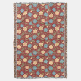 Mooi bloemig modern patroon - rood deken