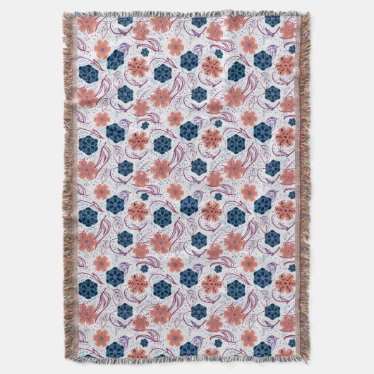 Mooi bloemig modern patroon - wit deken (Voorkant Verticaal)