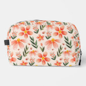 Mooi Bloemig Monogram | Roze & Perzik Toilettasje (Voorkant)