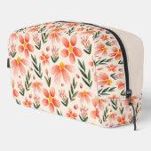 Mooi Bloemig Monogram | Roze & Perzik Toilettasje (Rechterhoek)