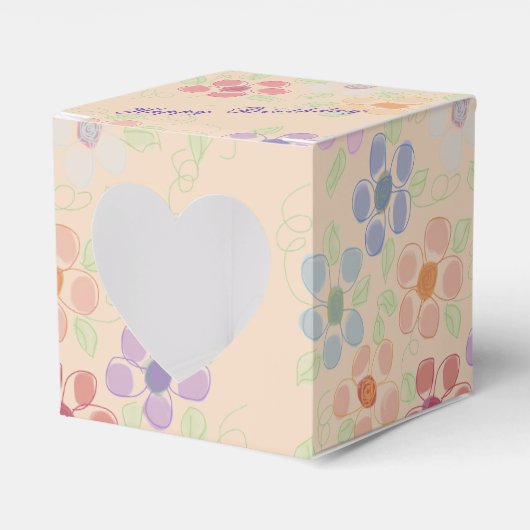 Mooi bloemig papieren hart bedankdoosjes (Voorkant Zijde)