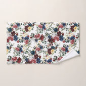 Mooi bloemmotief bloemen blauw rood geel bad handdoek (Handdoek)