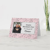 Mooi bloemmotief MOMMA Foto Gelukkige Moederdag Kaart (Voorkant)