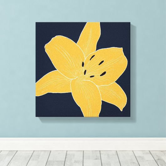 Mooi bloemontwerp Lily No. 1 Canvas Afdruk (Insitu (Houten vloer))