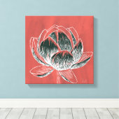 Mooi bloemontwerp Lotus No. 4 Canvas Afdruk (Insitu (Houten vloer))