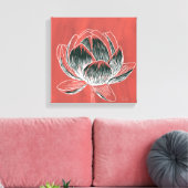 Mooi bloemontwerp Lotus No. 4 Canvas Afdruk (Insitu (Woonkamer))