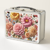 Mooi bloemontwerp - metalen lunchbox (Voorkant)