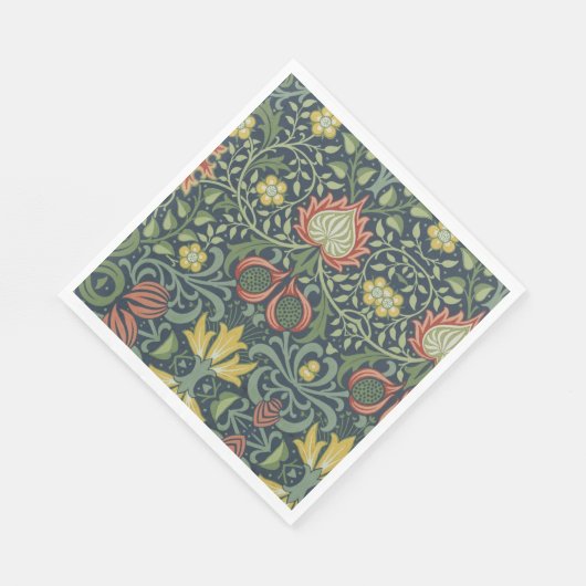 Mooi  Bloempatroon Roze Geel Groen Servet (Hoek)